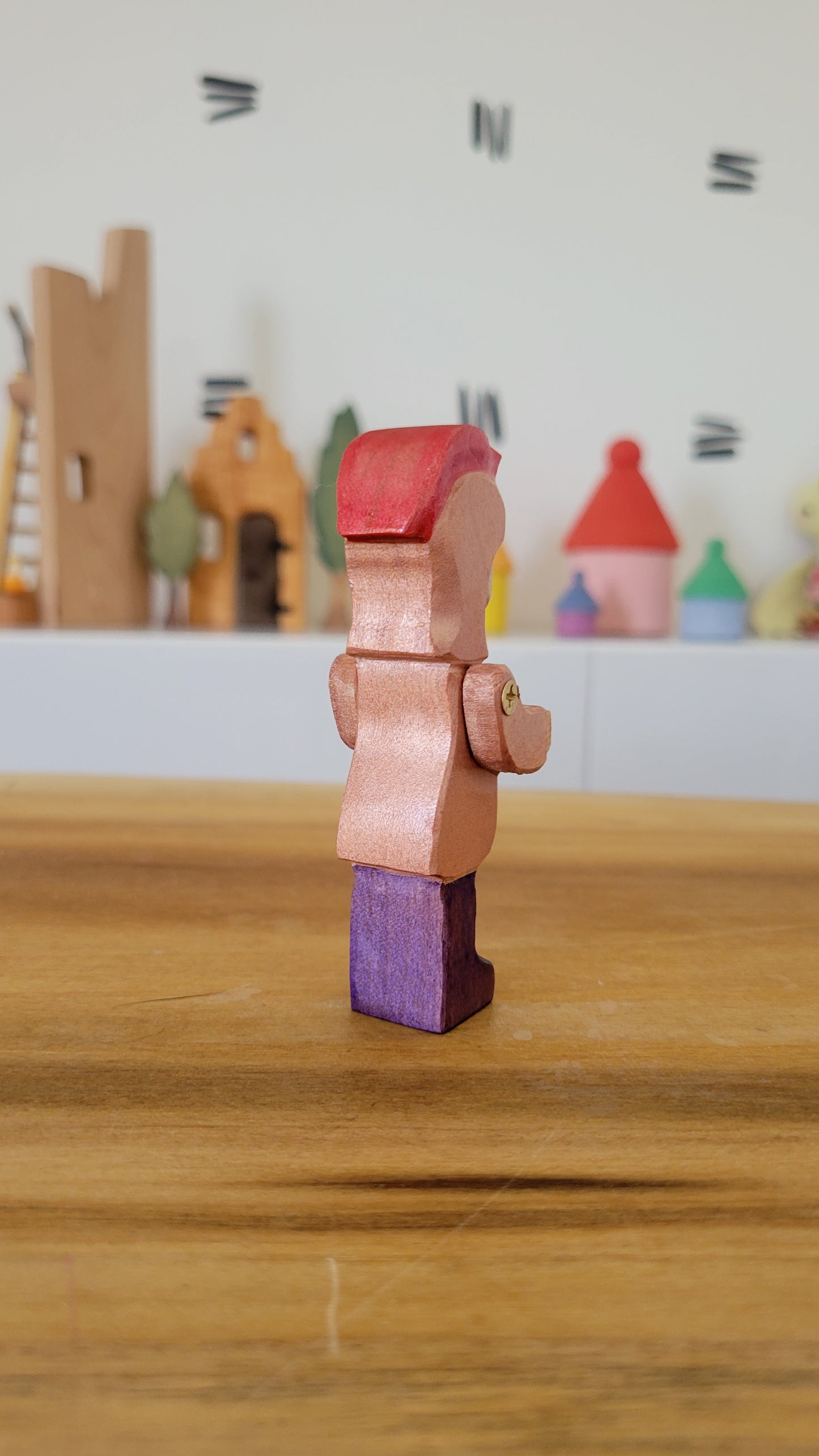 Rose gold knight standing