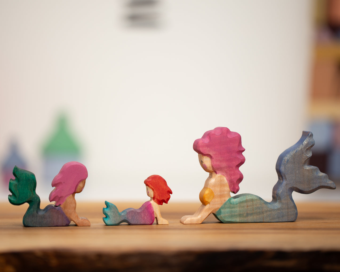Swimming purple/teal mermaid with pink hair