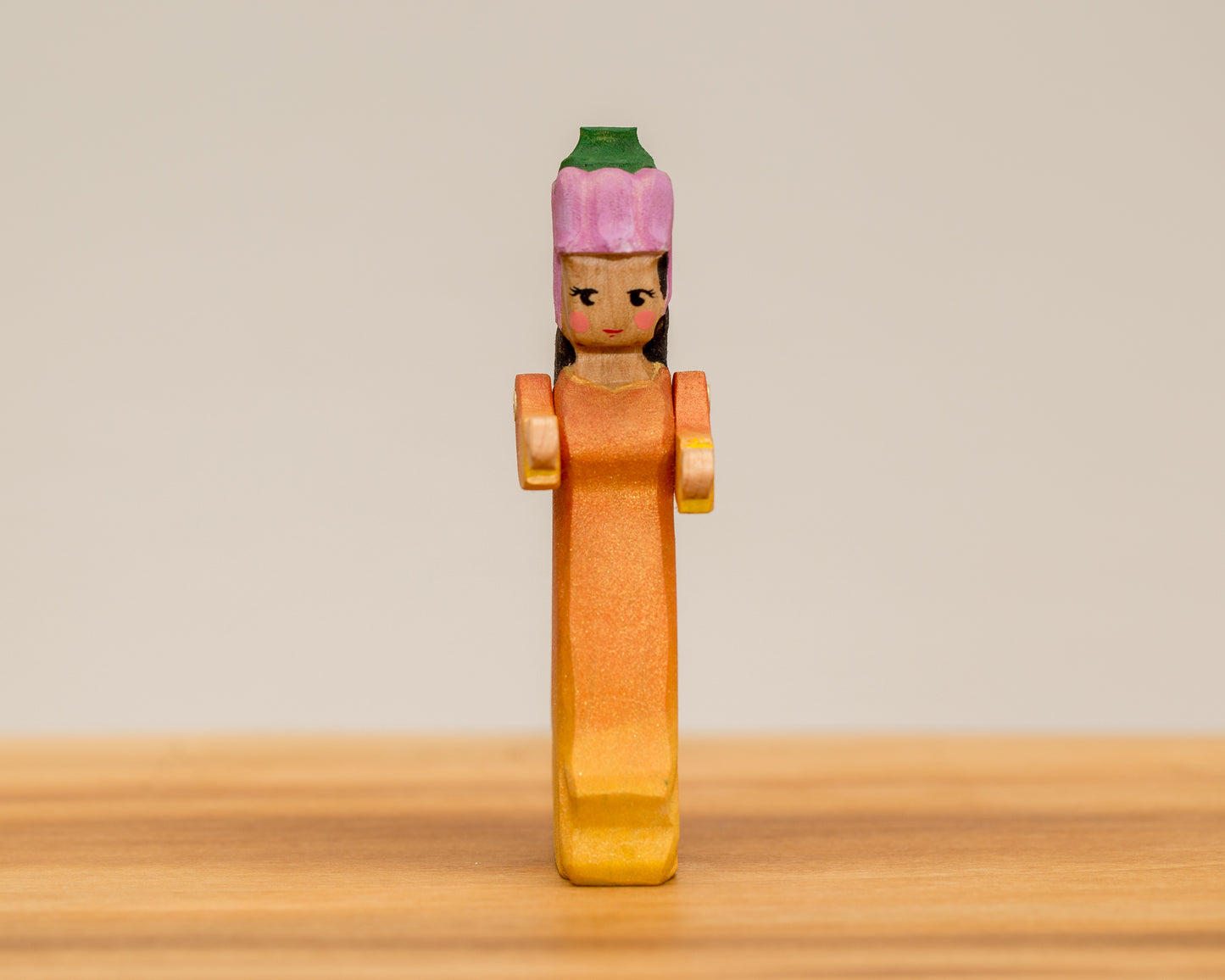 Tall Peach adult with baby