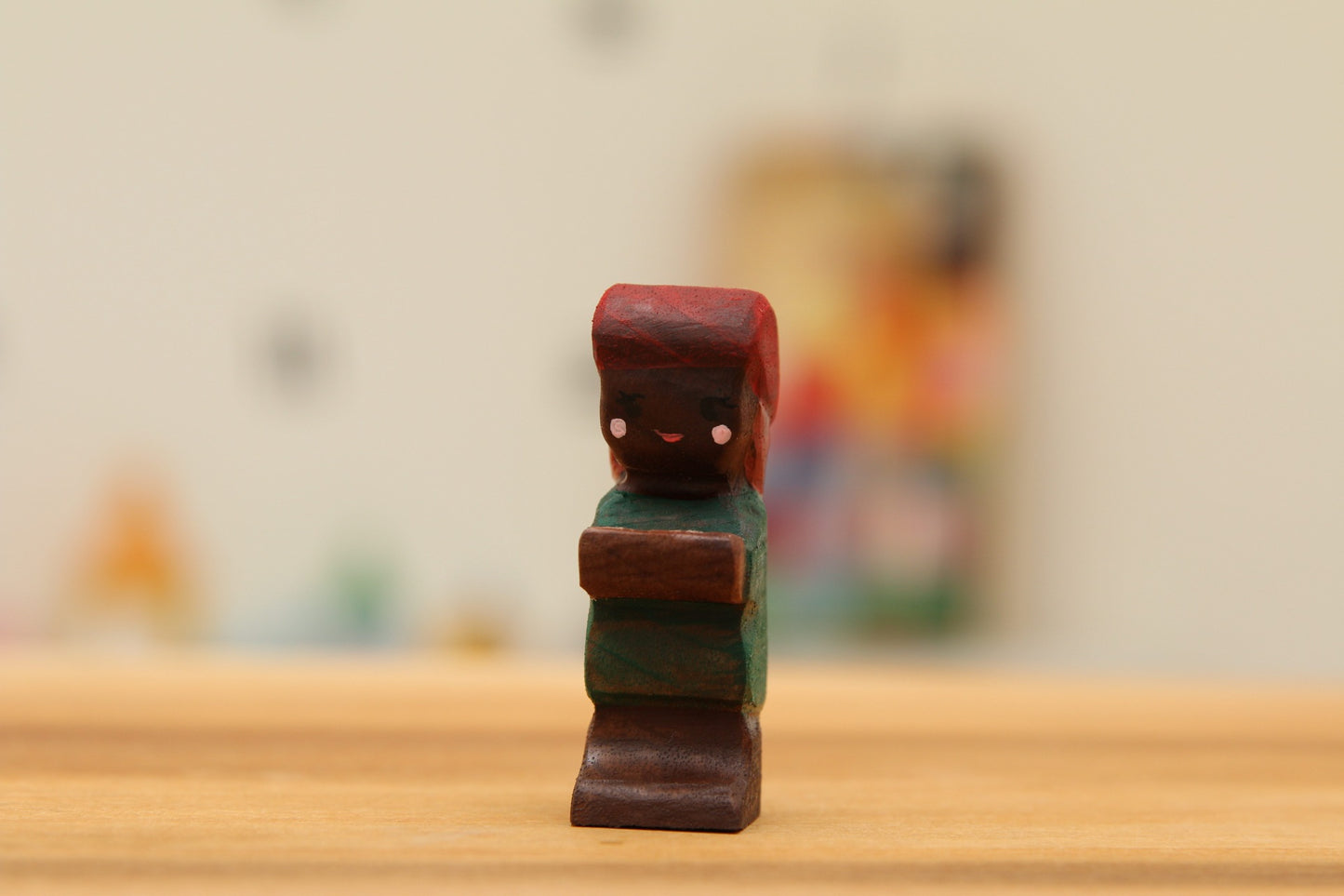 Walnut Pirate Boy with Red Cap