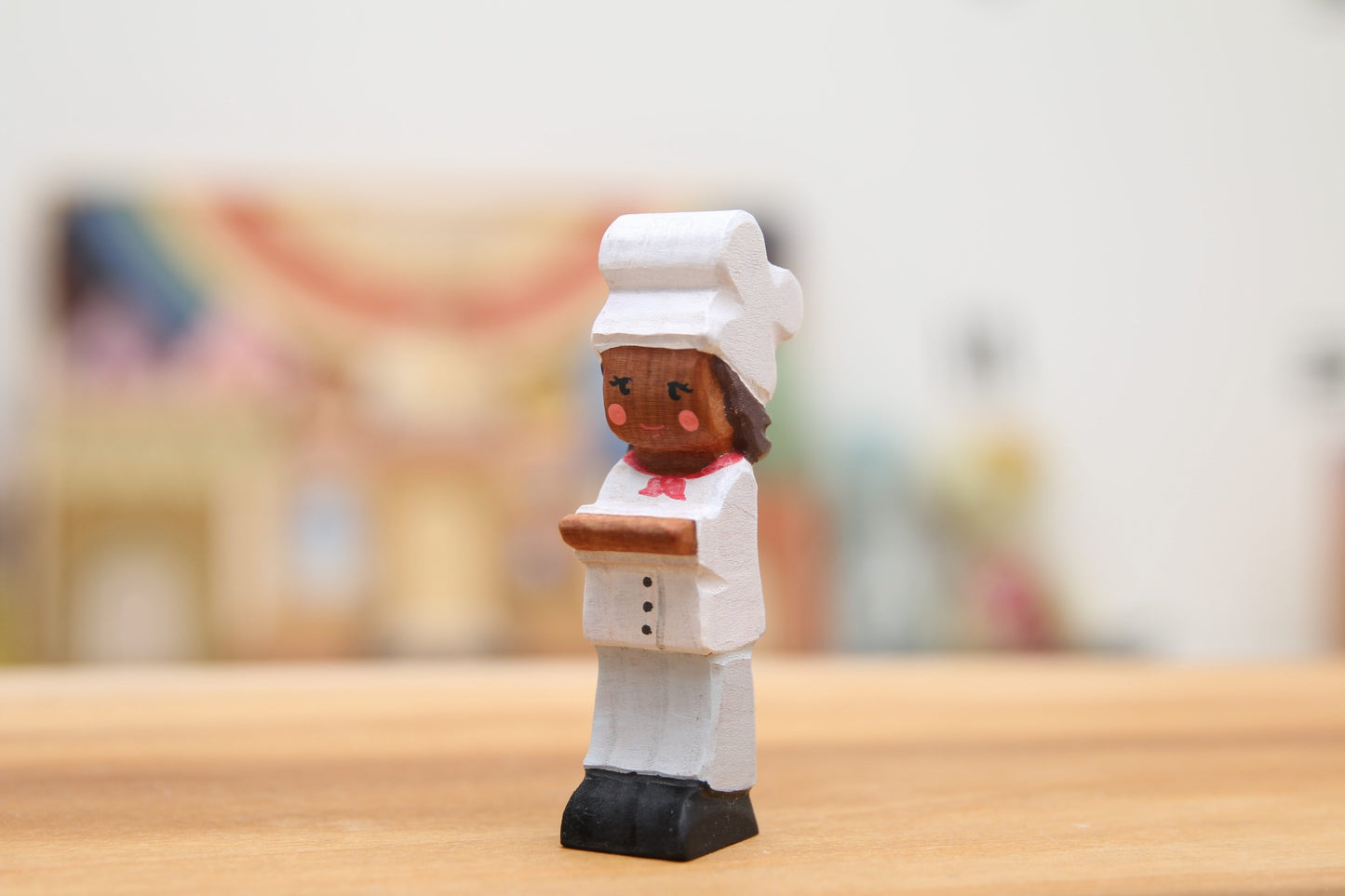 Short Cherry chef with dark brown hair