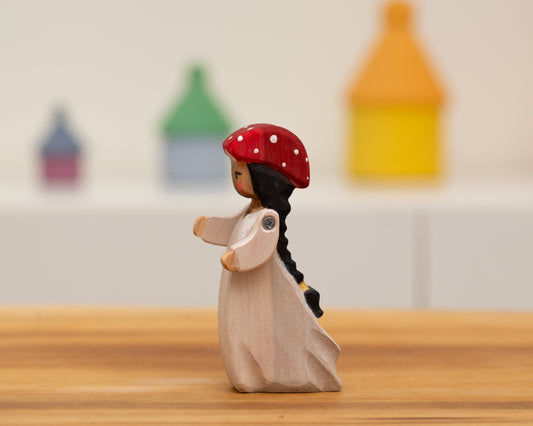 Tall Mushroom child with long black braid