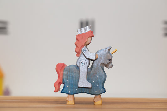 Winter Knight and Unicorn Pony with long hair